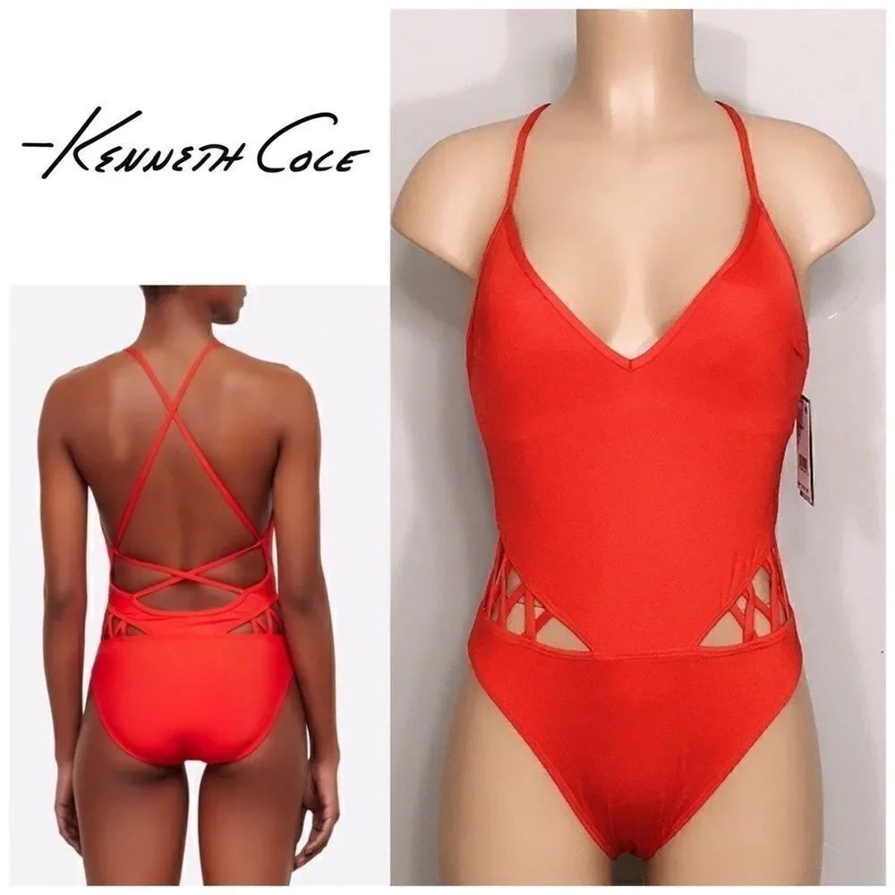 New. Kenneth Cole plunge swimsuit.